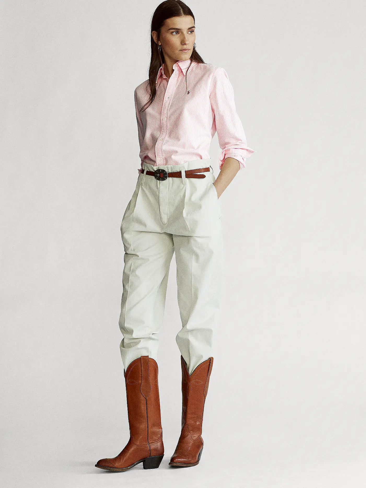 POLO RALPH LAUREN | Bluse Slim Fit HARPER | rosa